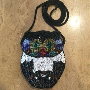 NWOT! Beaded Owl Crossbody Handbag